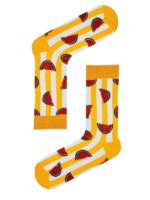 Turuncu Şeritli Karpuz Tasarım Soket Çorap - Görsel 2