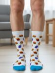 Beyaz Hamburger Içecek Tasarım Soket Çorap