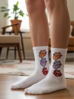 Dil Çıkaran Tasarım Tenis Spor Çorap