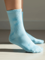 Eskitilmiş Mavi Batik Soket Spor Çorap 1