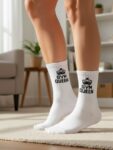 GYM Queen Yazılı Tenis Spor Çorap