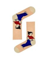 Hamile Kadın Desenli Renkli Soket Çorap - Görsel 2