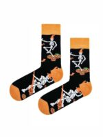 İskelet Ve Bal Kabağı Desenli Halloween Çorabı - Görsel 2