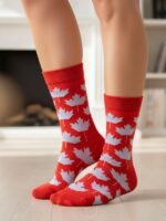 Kanada Bayrak Desenli Soket Çorap