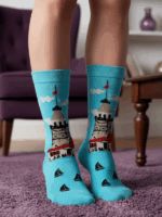 Kız Kulesi Desenli Soket Çorap