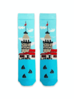 Kız Kulesi Desenli Soket Çorap - Görsel 2