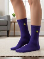 Limon Nakışlı Tenis Spor Çorap