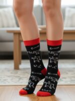 Matematik Formüller Desenli Soket Çorap