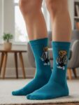 Mavi Bear Desenli Tenis Çorap