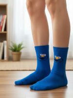 Mavi Kurabiye Canavarı Tasarım Soket Çorap