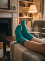 Radyo Desenli Yeşil Renkli Tenis Çorap