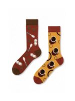 Sağlı Sollu Kahve Desenlli Soket Çorap - Görsel 2