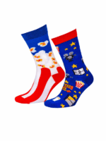 Sağlı Sollu Popcorn Desenli Soket Çorap - Görsel 2