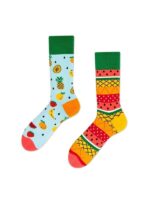 Sağlı Sollu Renkli Ananas Karpuz Desenli Soket Çorap - Görsel 2