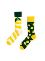 Sağlı Sollu Yaprak Ve Limon Desenli Soket Çorap - Görsel 2