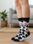 Sevimli İnek Tasarım Soket Çorap