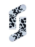 Siyah Benekli İnek Tasarım Spor Tenis Çorap - Görsel 2