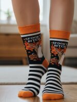 Spooky B.tch Yazılı Halloween Soket Çorap